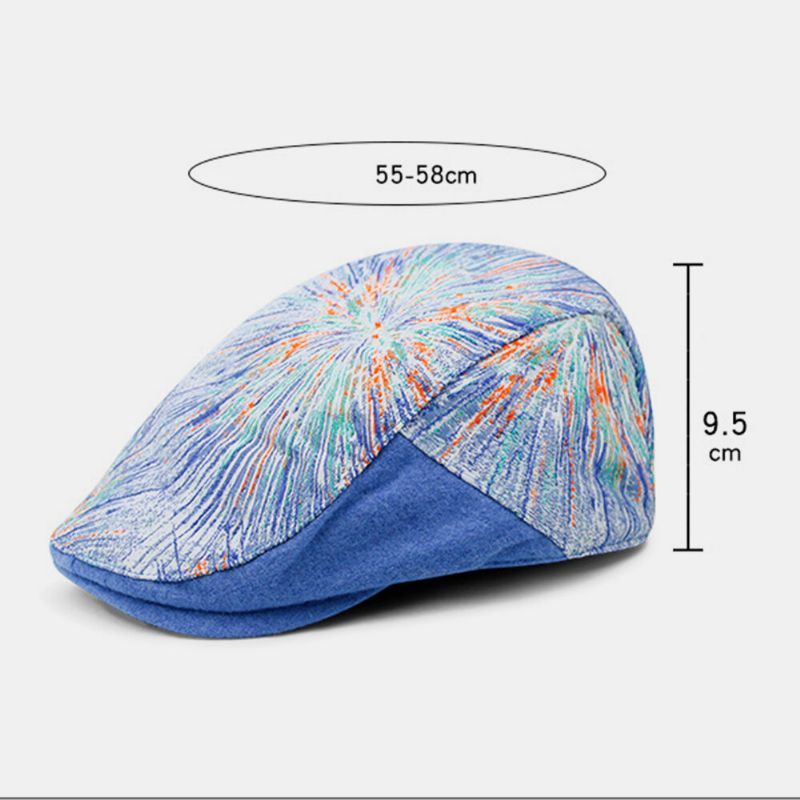 Unisex Color Bordado Jacquard Parasol Al Aire Libre Gorra De Boina A Cuadros Sombrero Plano Sombrero De Pintor