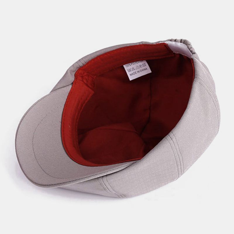 Unisex Color Sólido Estilo Británico Sombrero De Vaquero Retro Sombrero Octogonal Sombrero Plano Sombrero De Boina De Pintor Sombrero De Vendedor De Periódicos