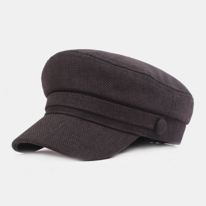 Unisex Color Sólido Retro Casual Sombrilla Ajustable Sombrero Militar Sombrero Plano