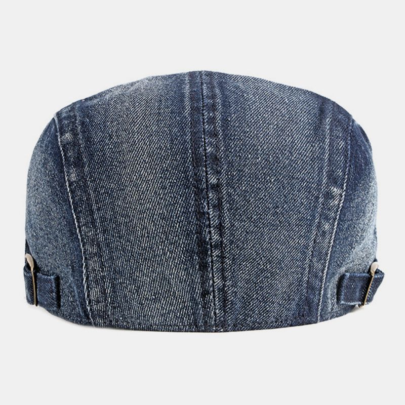 Unisex Denim Washed Make-old Hole Transpirable Casual Sunshade Forward Cap Beret Cap Flat Hat