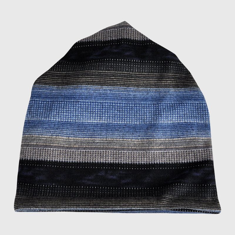 Unisex De Doble Uso Más Terciopelo Cálido A Rayas Gruesas Al Aire Libre Casual Personalidad Sin Ala Bufanda Gorro