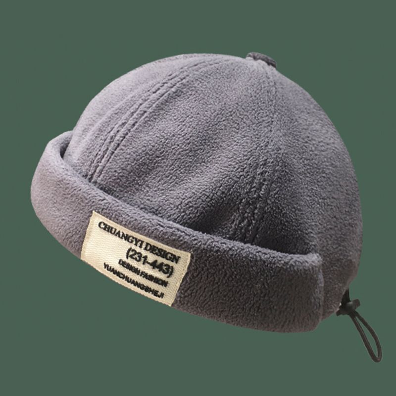 Unisex Felpa Estilo Británico Retro Cálido Tendencia De La Calle Casual Brimless Landlord Hat Beanie Skull Hat