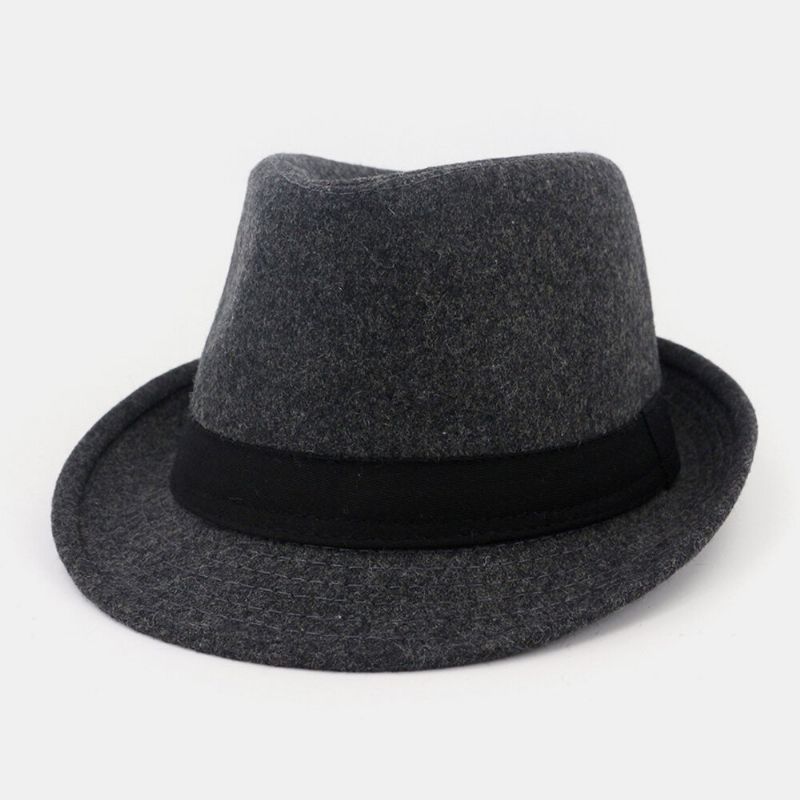 Unisex Fieltro Moda Casual Caballero Jazz Sombrero Sombrero De Copa Sombrero De Pareja Fedora