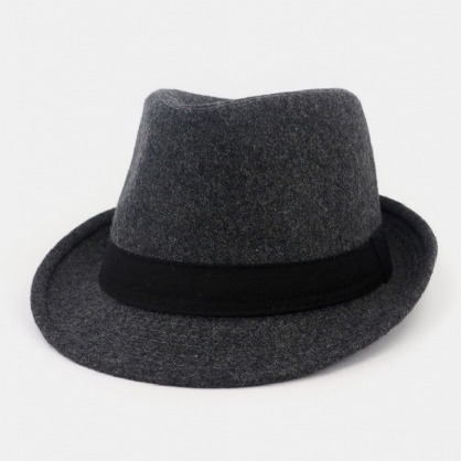 Unisex Fieltro Moda Casual Caballero Jazz Sombrero Sombrero De Copa Sombrero De Pareja Fedora