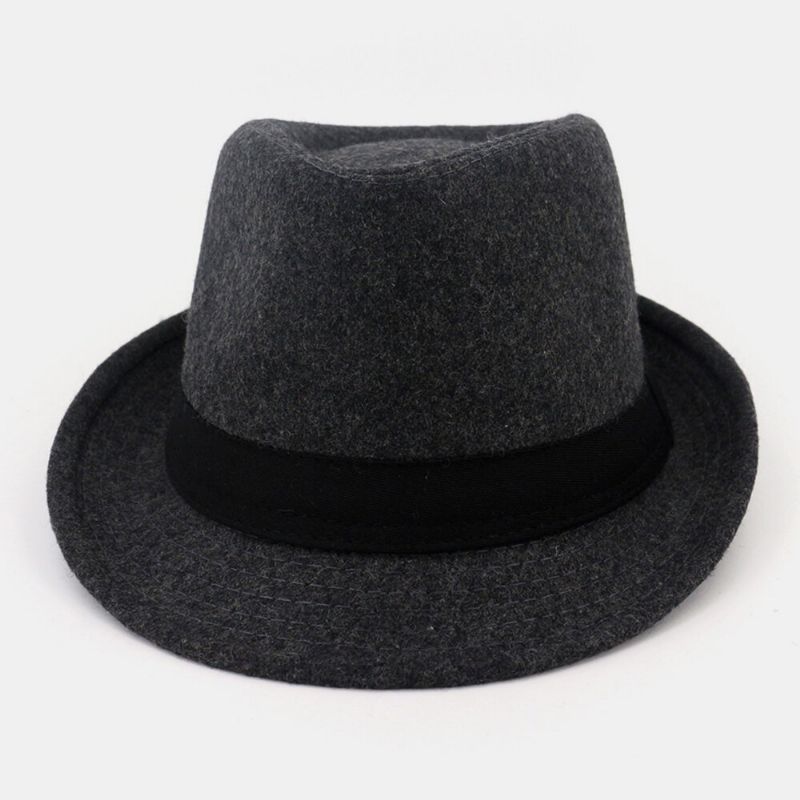 Unisex Fieltro Moda Casual Caballero Jazz Sombrero Sombrero De Copa Sombrero De Pareja Fedora