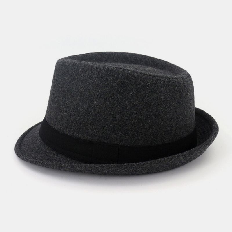 Unisex Fieltro Moda Casual Caballero Jazz Sombrero Sombrero De Copa Sombrero De Pareja Fedora