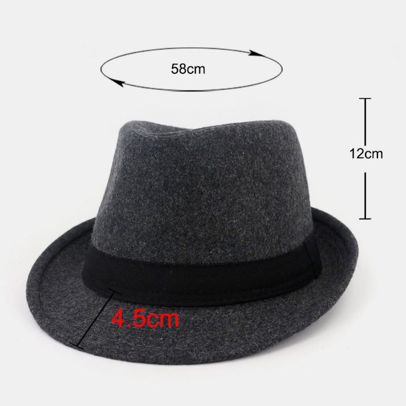 Unisex Fieltro Moda Casual Caballero Jazz Sombrero Sombrero De Copa Sombrero De Pareja Fedora