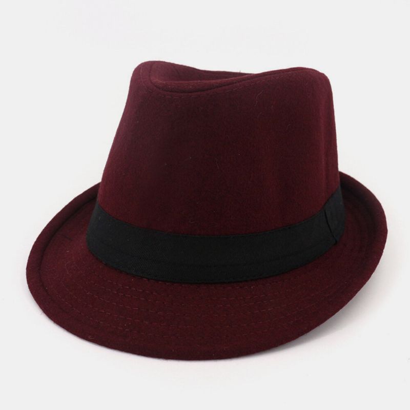 Unisex Fieltro Moda Casual Caballero Jazz Sombrero Sombrero De Copa Sombrero De Pareja Fedora