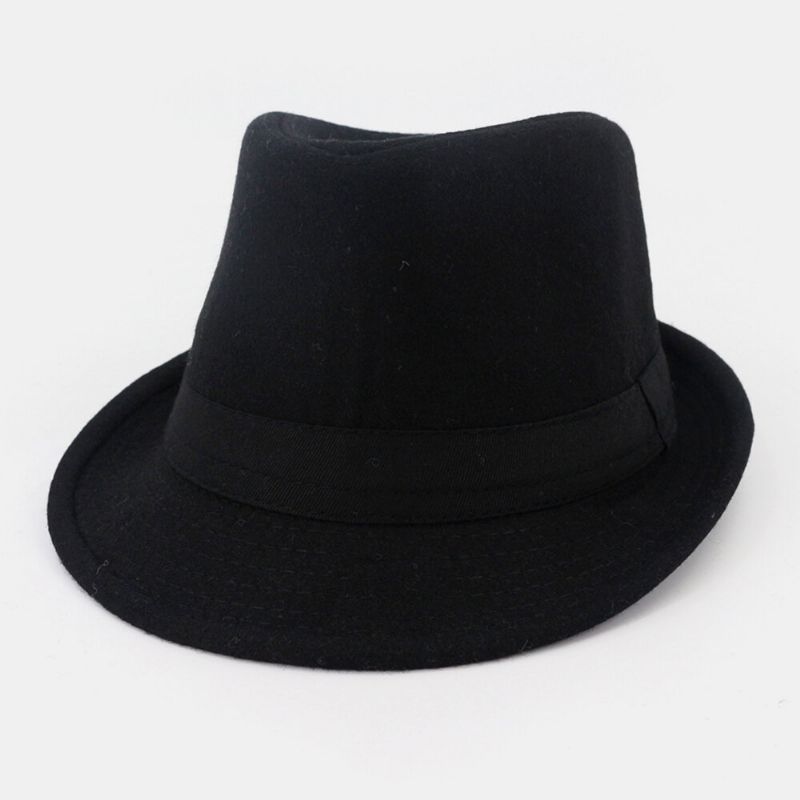 Unisex Fieltro Moda Casual Caballero Jazz Sombrero Sombrero De Copa Sombrero De Pareja Fedora