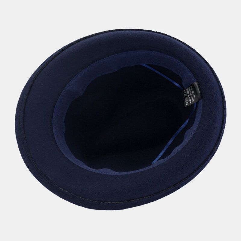 Unisex Fieltro Moda Casual Montar Británico Hebilla De Cinturón Sombrero De Jazz Ajustable Sombrero De Copa Sombrero De Pareja Sombrero Fedora