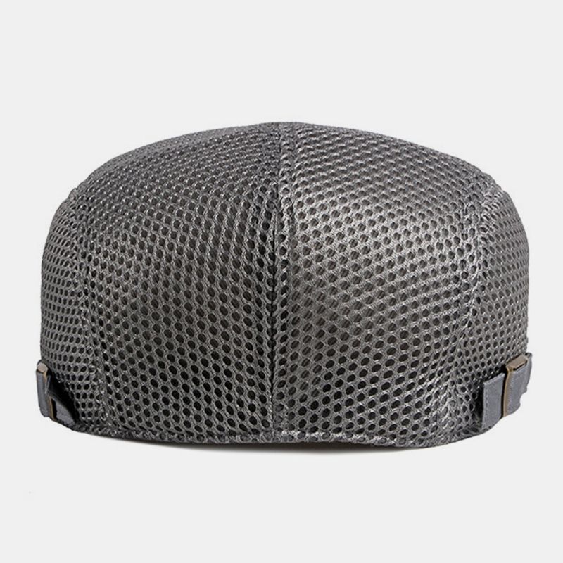 Unisex Full Mesh Hollow Transpirable Al Aire Libre Casual Parasol Fino Gorra Delantera Boina Gorra Sombrero Plano