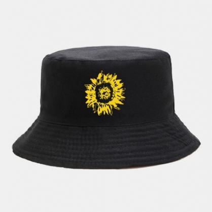 Unisex Girasoles De Doble Cara Patrón Moda Joven 360 Grados Sombrilla Sombrero De Cubo Transpirable