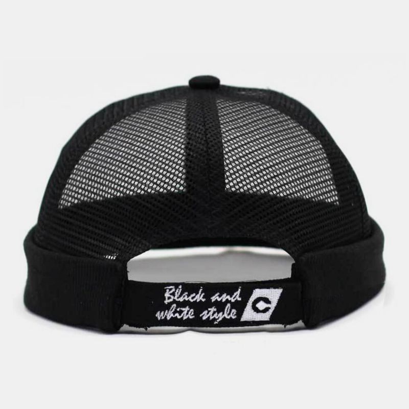 Unisex Hollow Out Full-mesh Transpirable Moda Al Aire Libre Sin Ala Beanie Landlord Cap Skull Cap