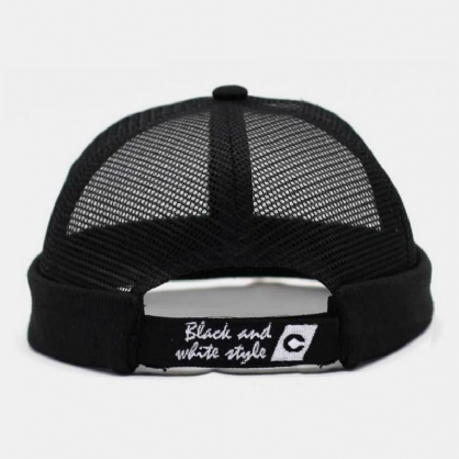 Unisex Hollow Out Full-mesh Transpirable Moda Al Aire Libre Sin Ala Beanie Landlord Cap Skull Cap