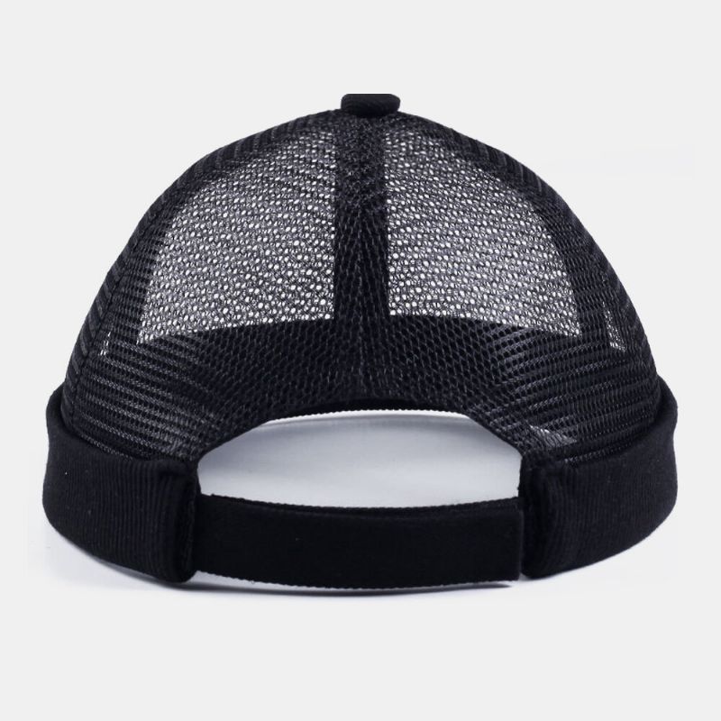 Unisex Hollow Out Full-mesh Transpirable Moda Al Aire Libre Sin Ala Beanie Landlord Cap Skull Cap