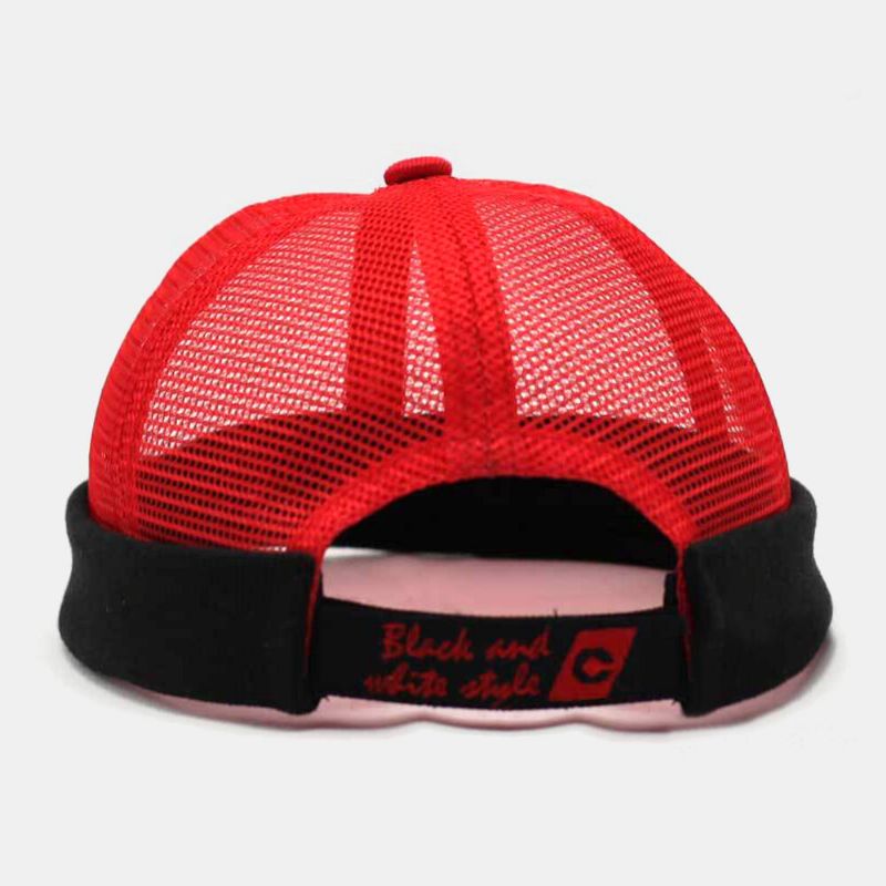 Unisex Hollow Out Full-mesh Transpirable Moda Al Aire Libre Sin Ala Beanie Landlord Cap Skull Cap