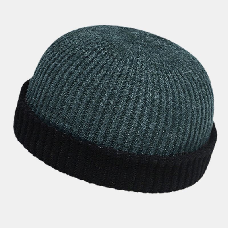 Unisex Lana Cálido Elástico Casual Tendencia Callejera Invierno Al Aire Libre Sombrero De Punto Sin Ala Gorro De Calavera