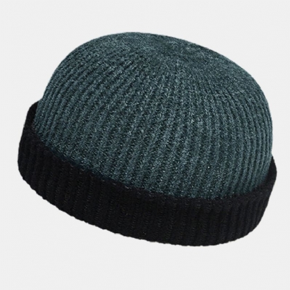 Unisex Lana Cálido Elástico Casual Tendencia Callejera Invierno Al Aire Libre Sombrero De Punto Sin Ala Gorro De Calavera