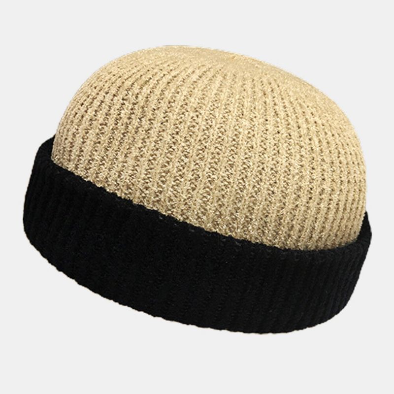 Unisex Lana Cálido Elástico Casual Tendencia Callejera Invierno Al Aire Libre Sombrero De Punto Sin Ala Gorro De Calavera