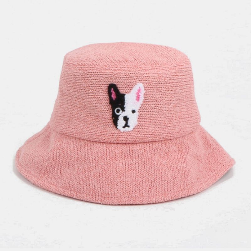 Unisex De Lana Cálido Lindo Patrón De Perro Dulce Sombrero De Pescador Sombrero De Pareja Sombrero De Cubo