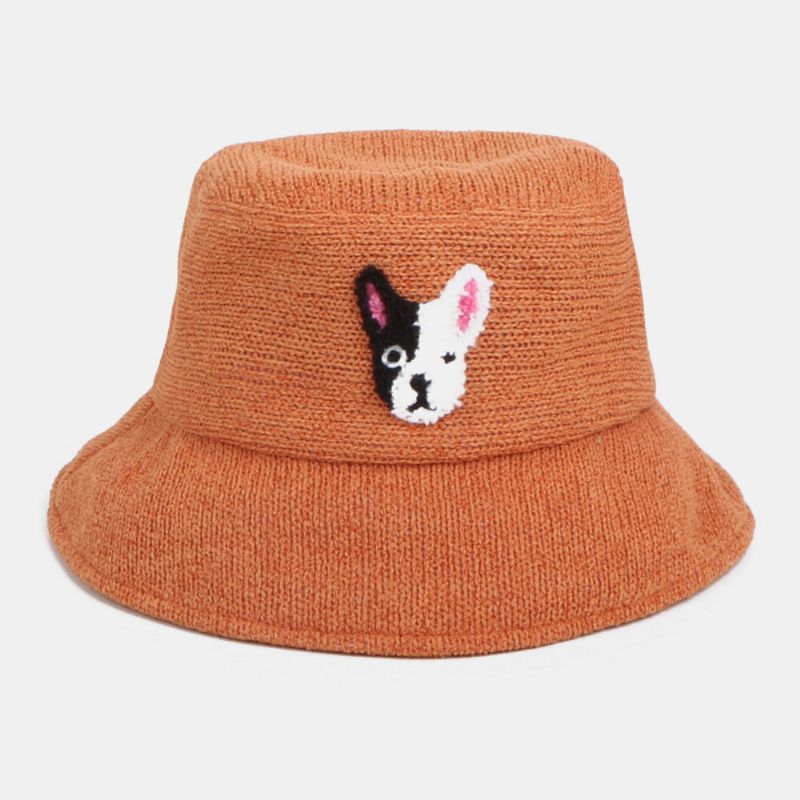 Unisex De Lana Cálido Lindo Patrón De Perro Dulce Sombrero De Pescador Sombrero De Pareja Sombrero De Cubo