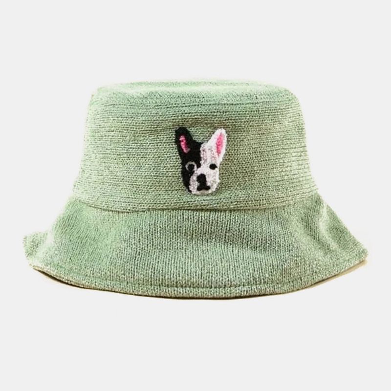 Unisex De Lana Cálido Lindo Patrón De Perro Dulce Sombrero De Pescador Sombrero De Pareja Sombrero De Cubo