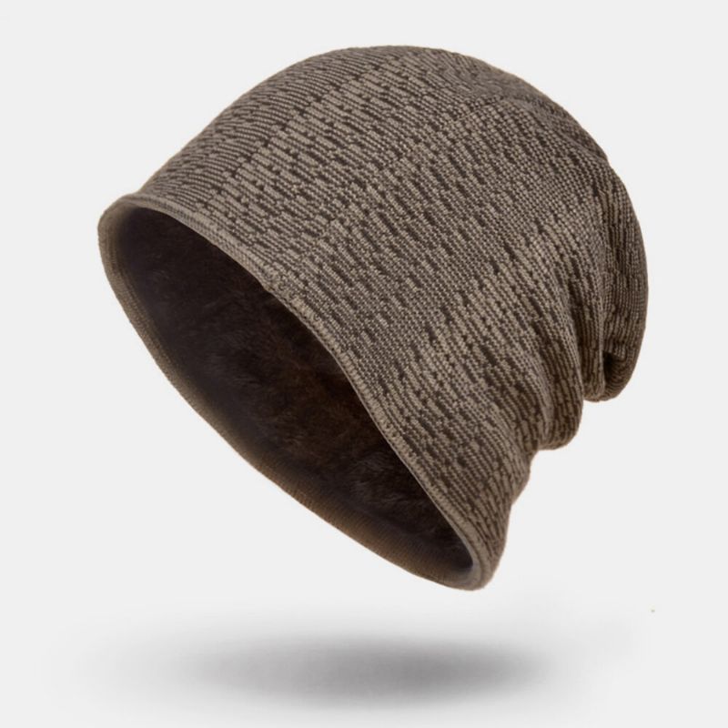 Unisex Lana Más Terciopelo Invierno Mantener Caliente Al Aire Libre Informal Breve Gorro De Lana