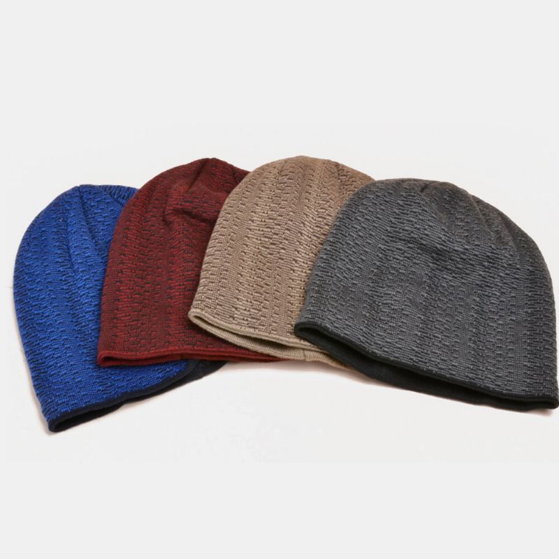 Unisex Lana Más Terciopelo Invierno Mantener Caliente Al Aire Libre Informal Breve Gorro De Lana