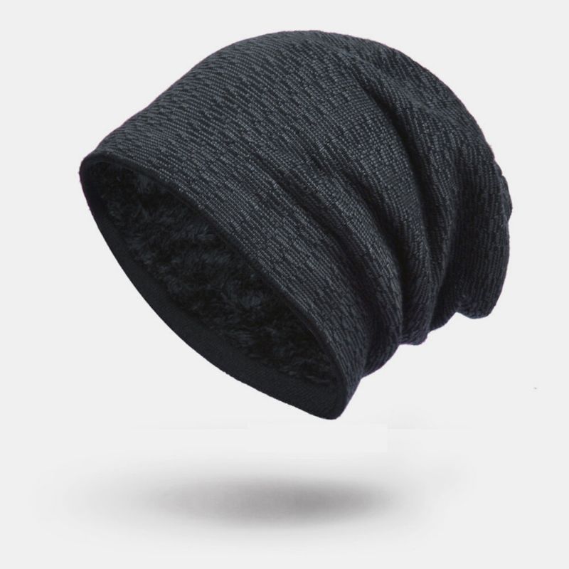 Unisex Lana Más Terciopelo Invierno Mantener Caliente Al Aire Libre Informal Breve Gorro De Lana