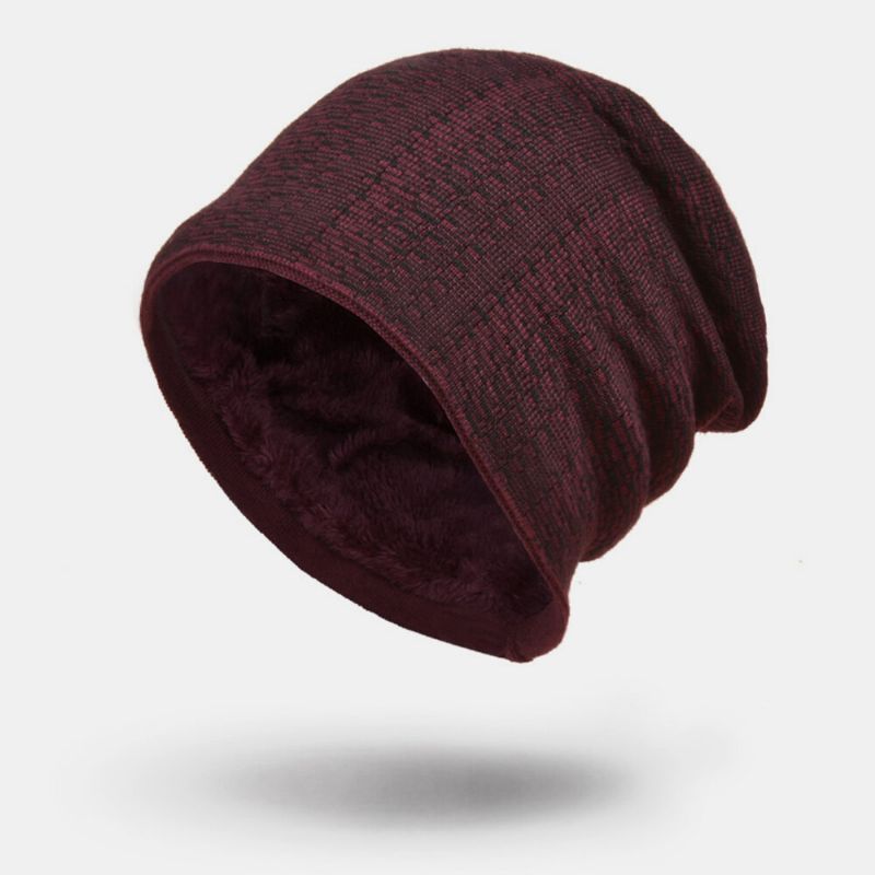 Unisex Lana Más Terciopelo Invierno Mantener Caliente Al Aire Libre Informal Breve Gorro De Lana