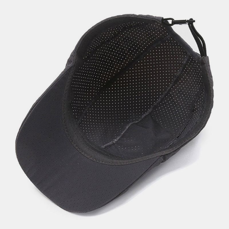 Unisex Malla Ahueca Hacia Fuera El Patrón De Letras Secado Rápido Parasol Informal Para Exteriores Sombrero Delgado Hacia Adelante Sombrero De Boina Sombrero Plano