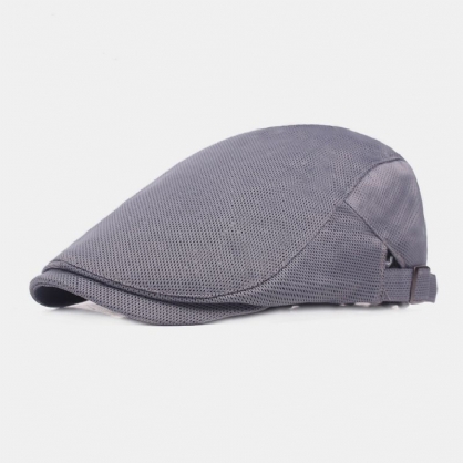 Unisex De Malla De Color Sólido Transpirable Al Aire Libre Informal Ajustable Boina Gorra Plana Gorras De Escalada