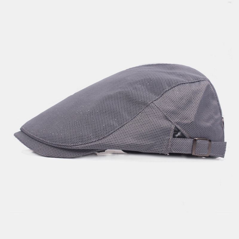 Unisex De Malla De Color Sólido Transpirable Al Aire Libre Informal Ajustable Boina Gorra Plana Gorras De Escalada