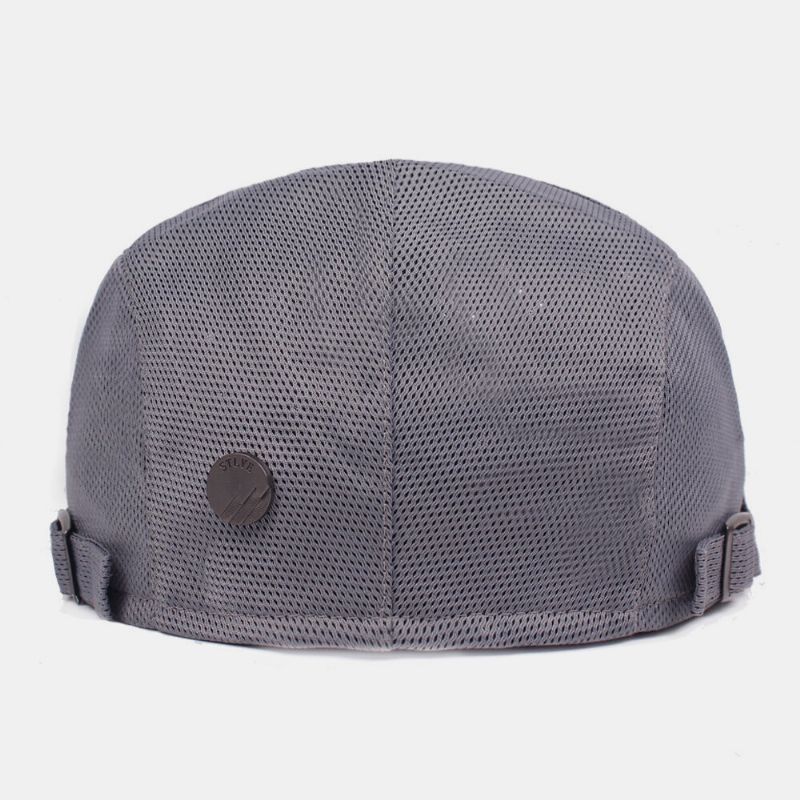 Unisex De Malla De Color Sólido Transpirable Al Aire Libre Informal Ajustable Boina Gorra Plana Gorras De Escalada