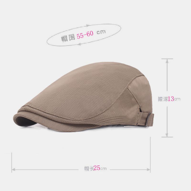 Unisex De Malla De Color Sólido Transpirable Al Aire Libre Informal Ajustable Boina Gorra Plana Gorras De Escalada