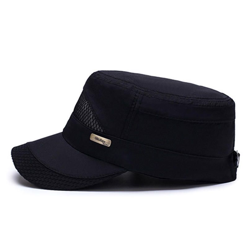 Unisex Malla De Secado Rápido Sombreros Planos Vintage Deporte Al Aire Libre Sombrero Del Ejército Gorras De Béisbol Ajustables