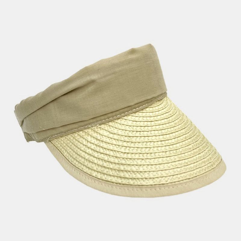 Unisex Paja De Ala Ancha Ajustable Transpirable Al Aire Libre Casual Protector Solar Parasol Gorra Superior Vacía Gorra De Béisbol