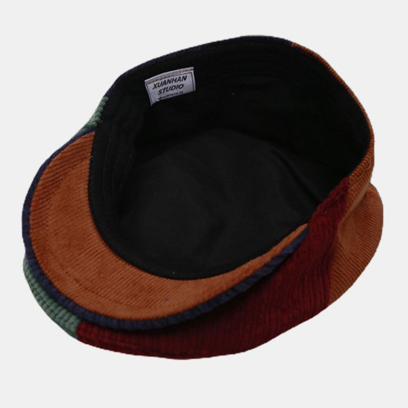 Unisex Pana De Color A Juego Retro Transpirable Sombrilla Octogonal Sombrero Gorra Delantera Boina