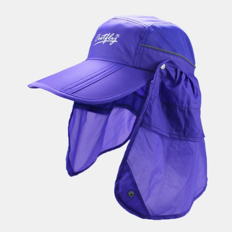 Unisex Parasol De Verano De Ala Ancha Cara Cuello Protección Uv Viseras Desmontables Transpirables Sombrero De Béisbol