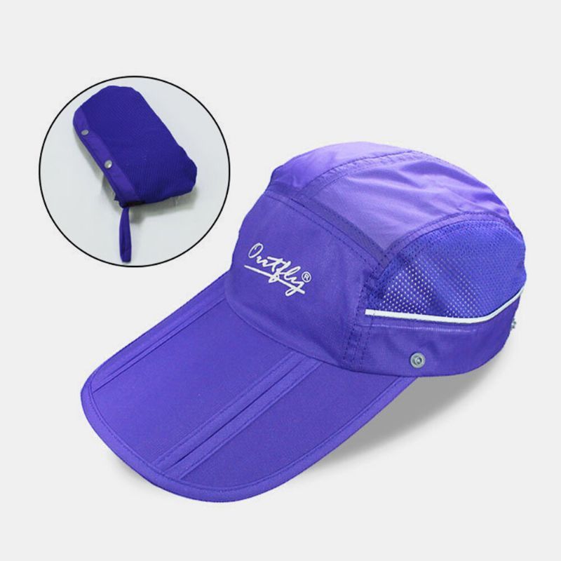 Unisex Parasol De Verano De Ala Ancha Cara Cuello Protección Uv Viseras Desmontables Transpirables Sombrero De Béisbol