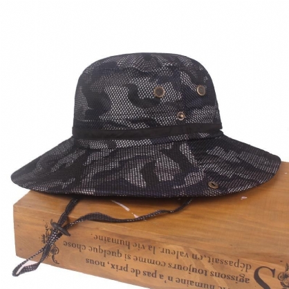 Unisex Plegable Transpirable Aventura Al Aire Libre Sombrero De Cubo Sombrero De Montañismo Sombrilla Gorra De Pesca