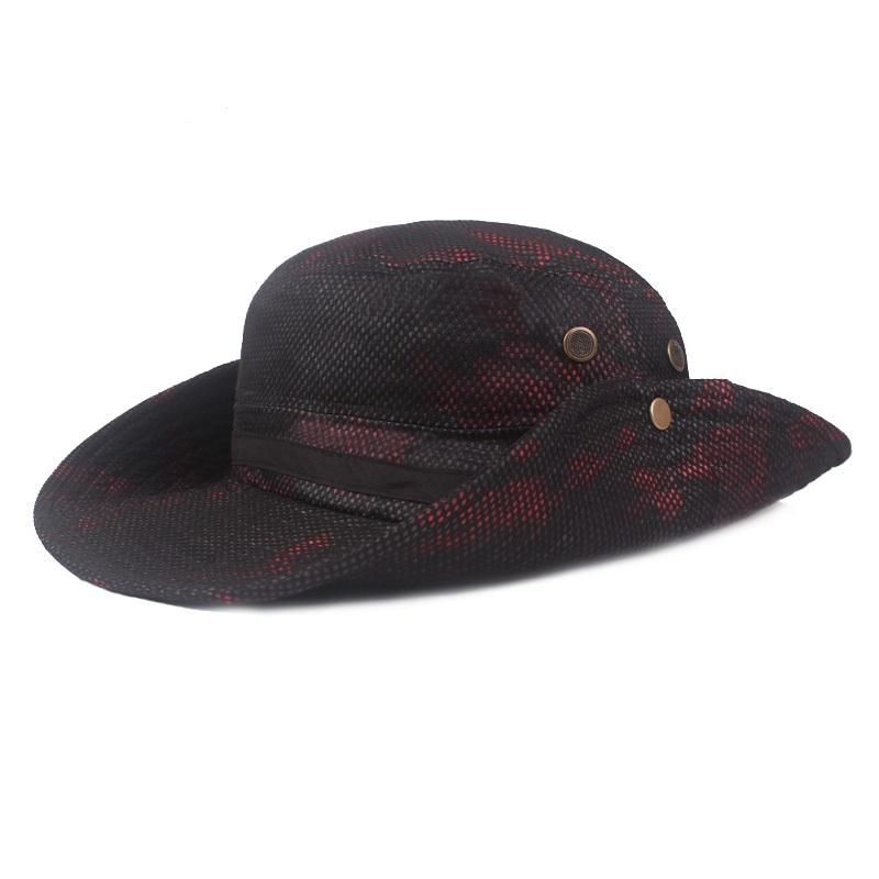 Unisex Plegable Transpirable Aventura Al Aire Libre Sombrero De Cubo Sombrero De Montañismo Sombrilla Gorra De Pesca