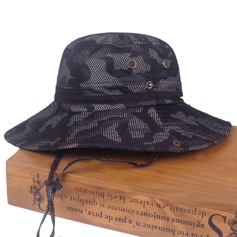 Unisex Plegable Transpirable Aventura Al Aire Libre Sombrero De Cubo Sombrero De Montañismo Sombrilla Gorra De Pesca