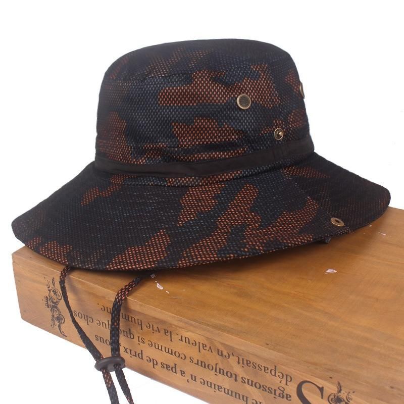 Unisex Plegable Transpirable Aventura Al Aire Libre Sombrero De Cubo Sombrero De Montañismo Sombrilla Gorra De Pesca