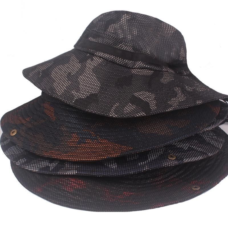 Unisex Plegable Transpirable Aventura Al Aire Libre Sombrero De Cubo Sombrero De Montañismo Sombrilla Gorra De Pesca