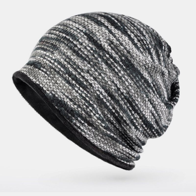 Unisex Plus Terciopelo Cálido Grueso Exterior Color Mezclado Personalidad Informal Gorro Sin Ala