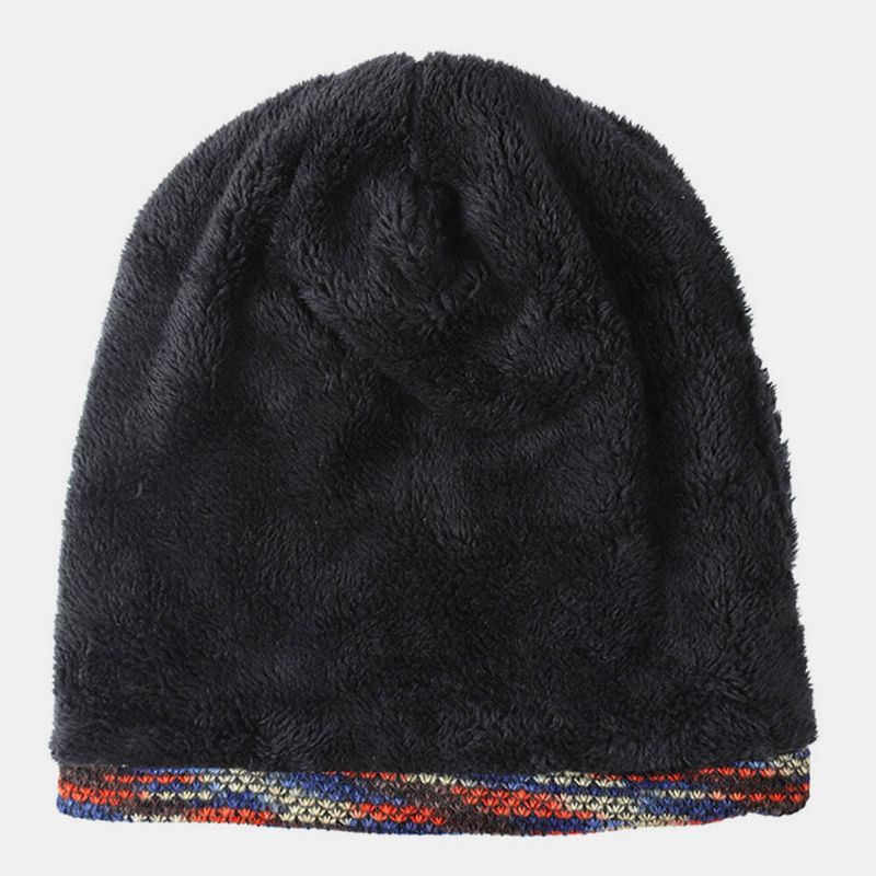 Unisex Plus Terciopelo Cálido Invierno Color Al Aire Libre Gradiente Color Mezclado Sin Ala Beanie