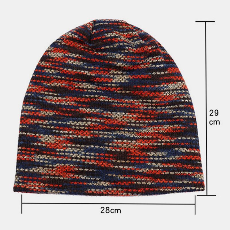 Unisex Plus Terciopelo Cálido Invierno Color Al Aire Libre Gradiente Color Mezclado Sin Ala Beanie