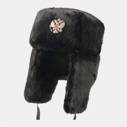 Unisex Plus Terciopelo Insignia Soviética Cálido A Prueba De Viento Protección De Orejeras Sombrero De Trampero Al Aire Libre Sombrero Ushanka