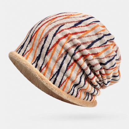 Unisex Plus Velvet Espesor Keep Warm Riding Outdoot Stripe Pattern Bufanda Multiusos Gorro Para La Cabeza